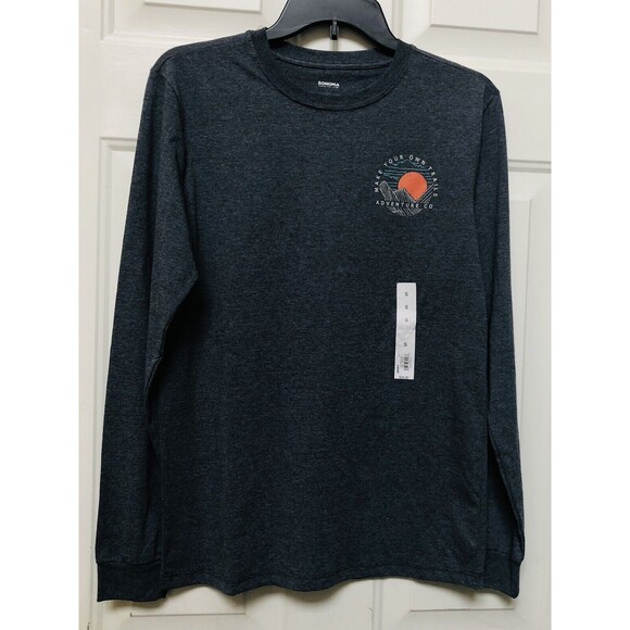 Sonoma Goods For Life Men's Long Sleeve Crewneck T-Shirt Dark Gray Size S hgd - Picture 2 of 6